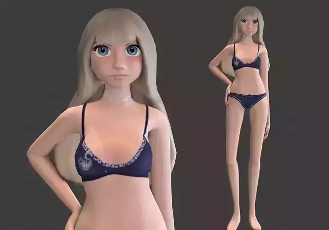 blond girl bikini look
