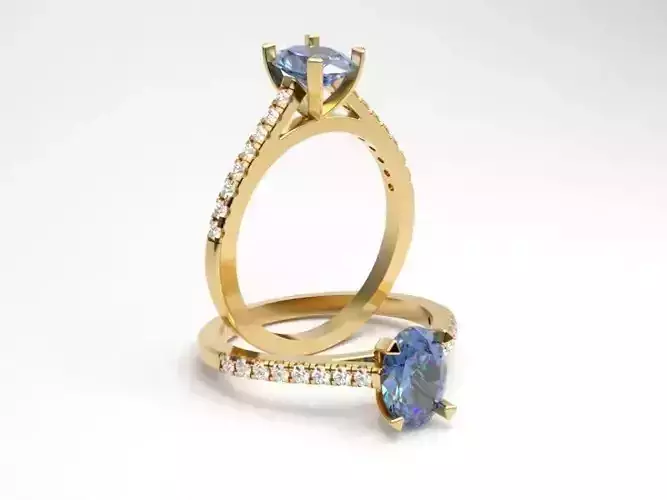 Cathedral Engagement Ring Oval