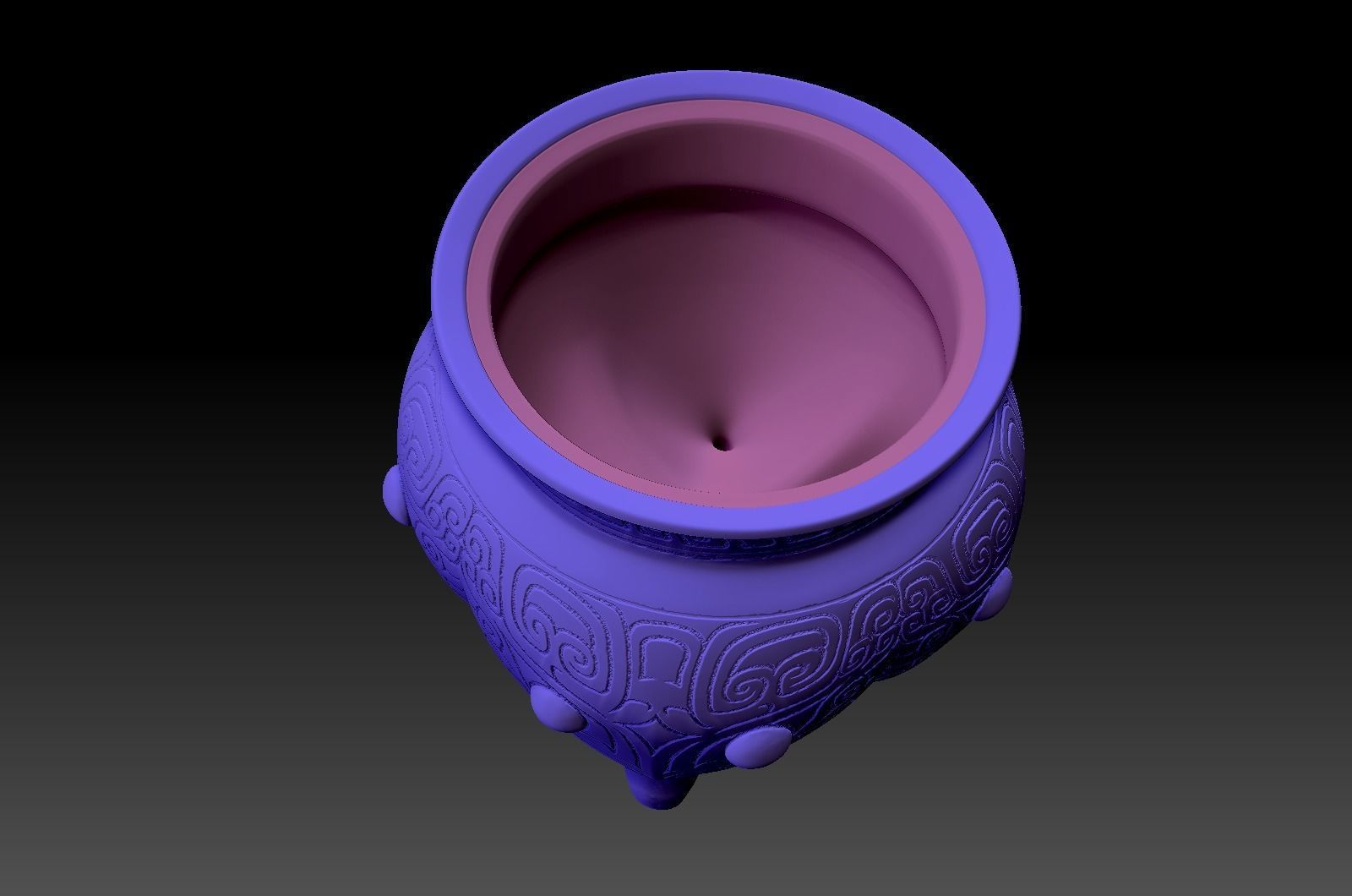 Taotie pattern quadruped vessel in ancient Chinese Shang Dynasty 3D model_10