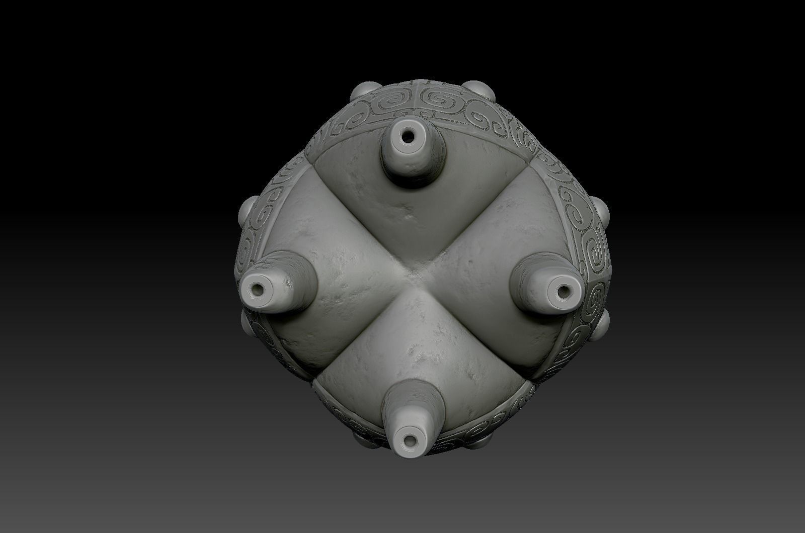 Taotie pattern quadruped vessel in ancient Chinese Shang Dynasty 3D model_8