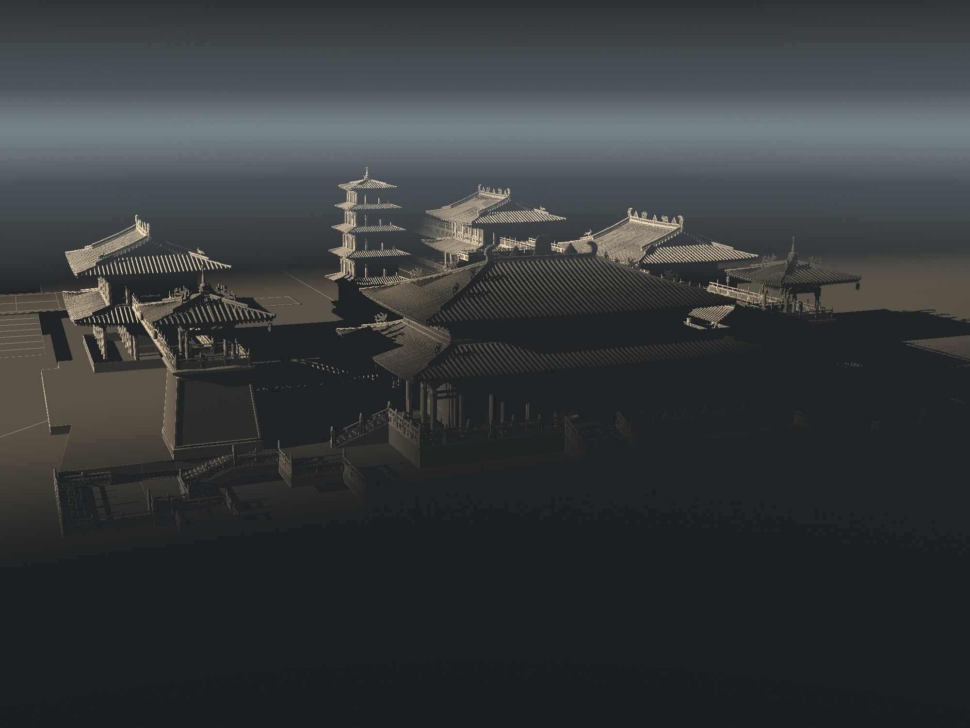 Chinese ancient house 3D model_6