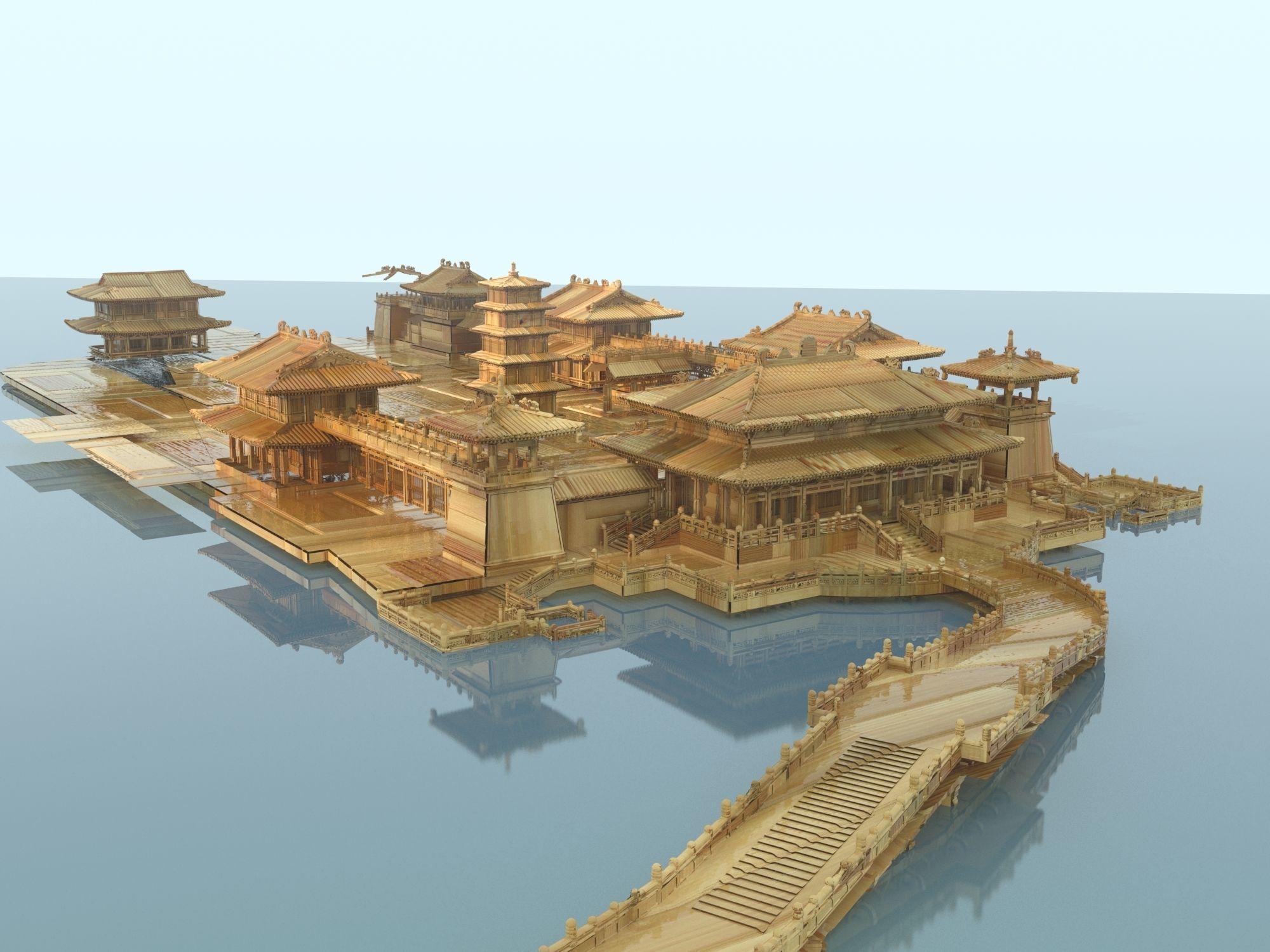 Chinese ancient house 3D model_4