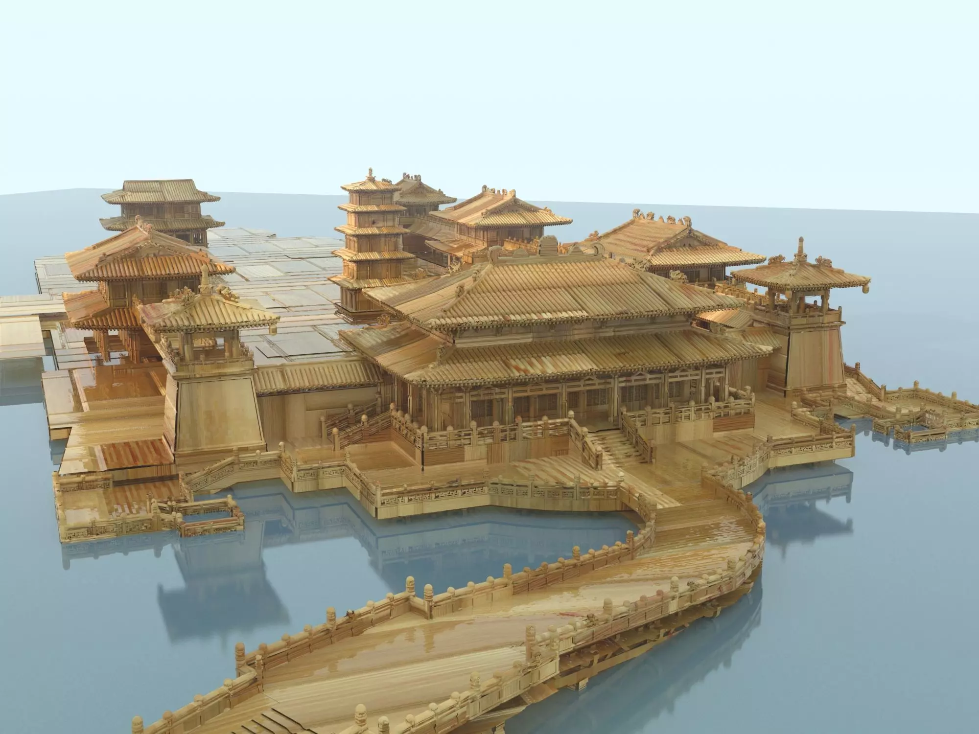 Chinese ancient house 3D model_0