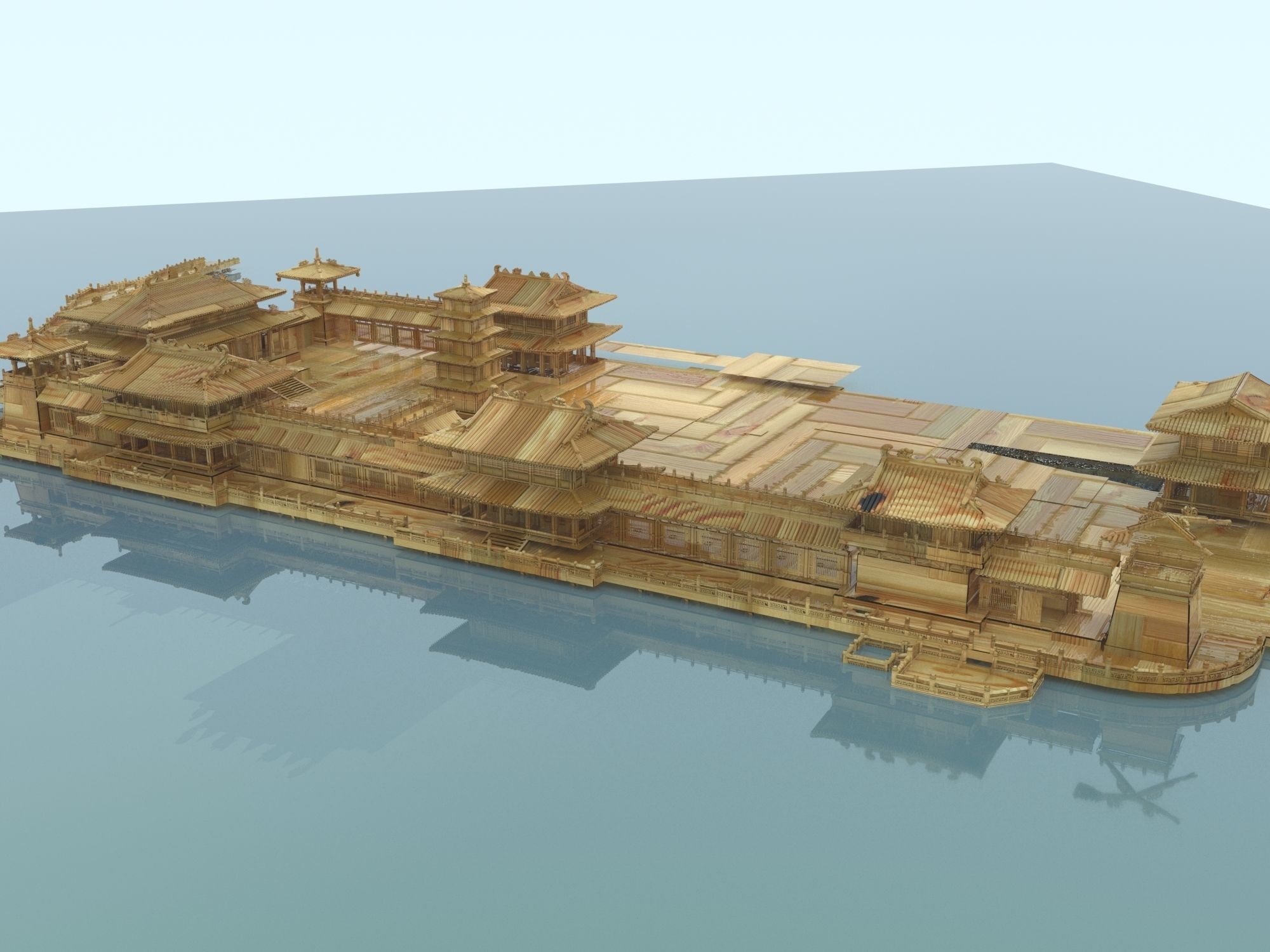 Chinese ancient house 3D model_1