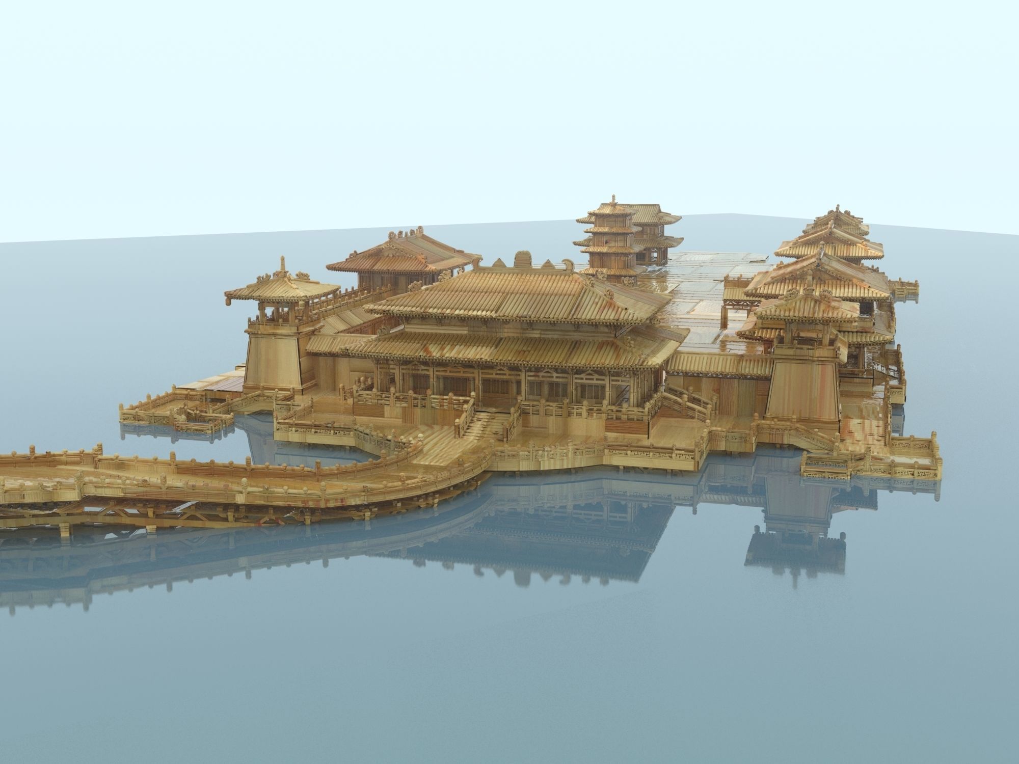 Chinese ancient house 3D model_3