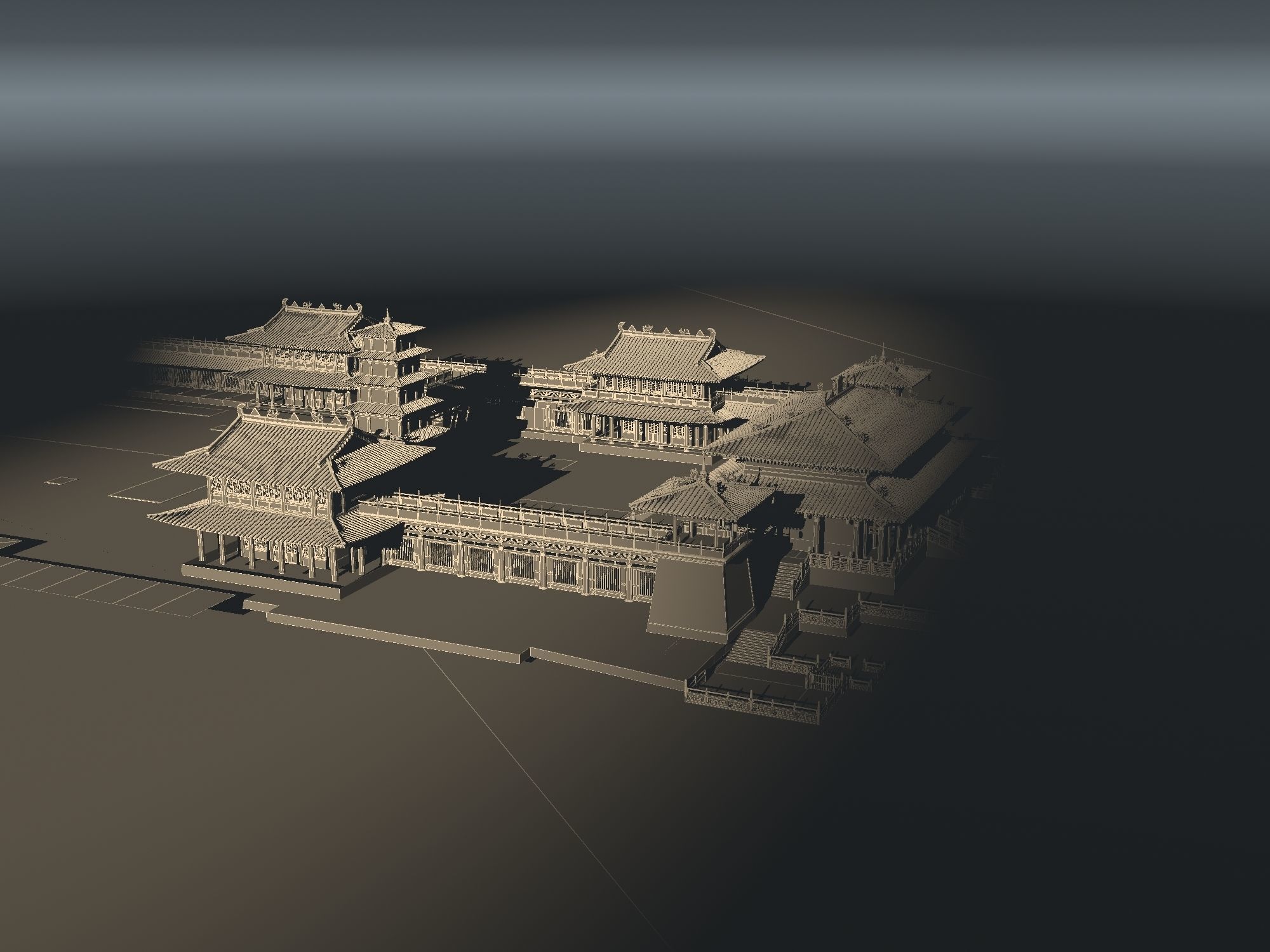 Chinese ancient house 3D model_5