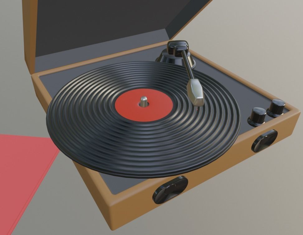 Cartoon Victrola 3D model_6