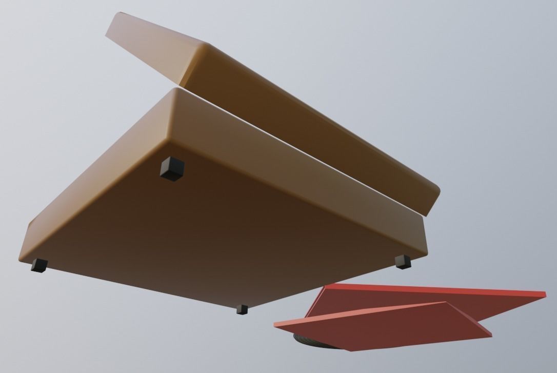 Cartoon Victrola 3D model_3