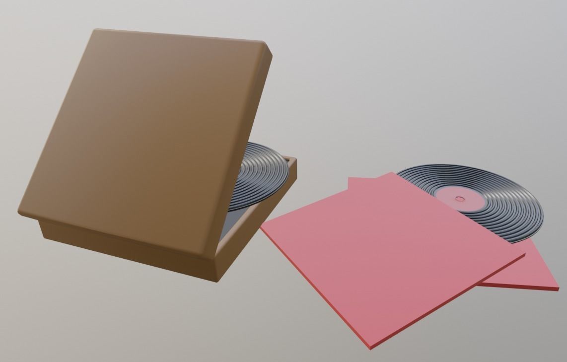 Cartoon Victrola 3D model_2