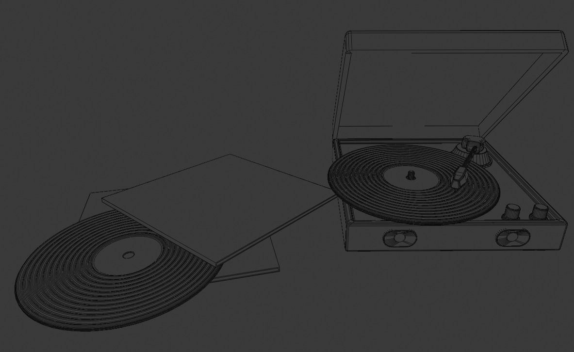 Cartoon Victrola 3D model_7