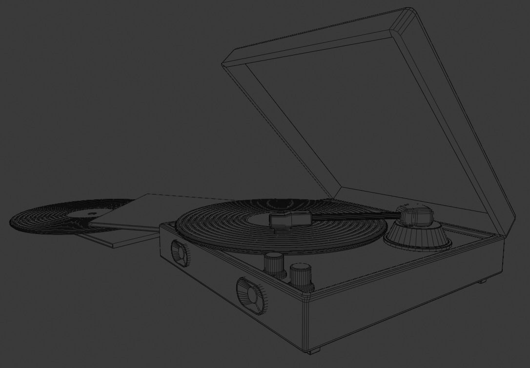 Cartoon Victrola 3D model_8
