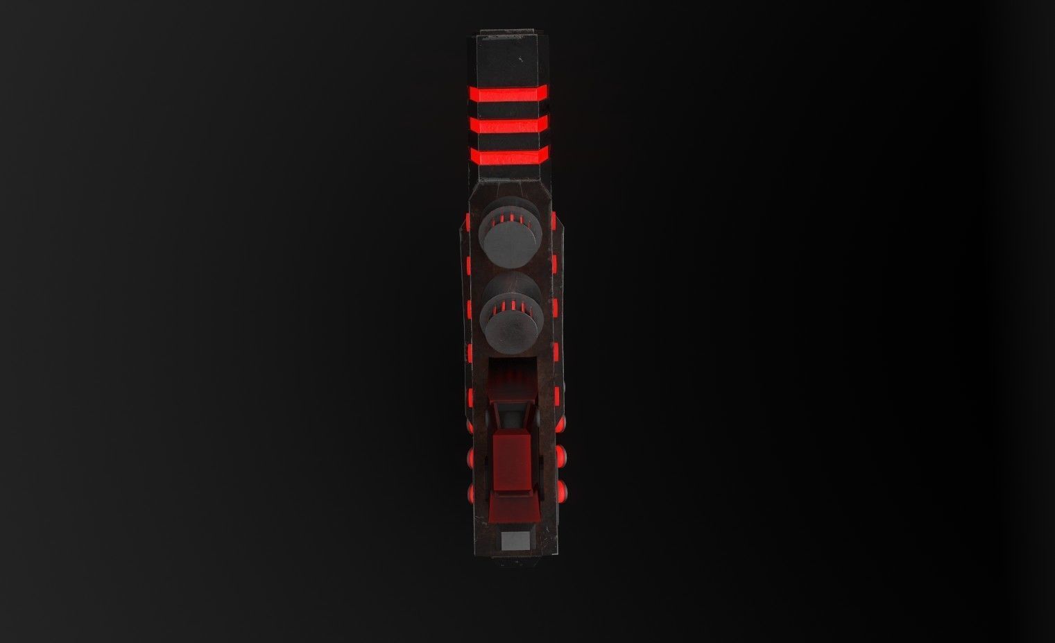 Si-fi game ready gun with lights Low-poly 3D model_4