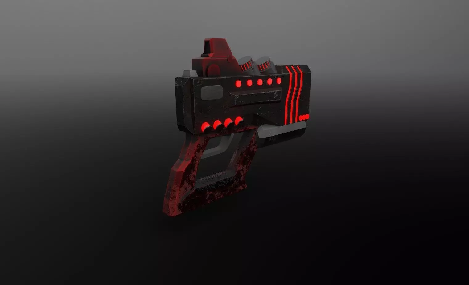 Si-fi game ready gun with lights Low-poly 3D model_0