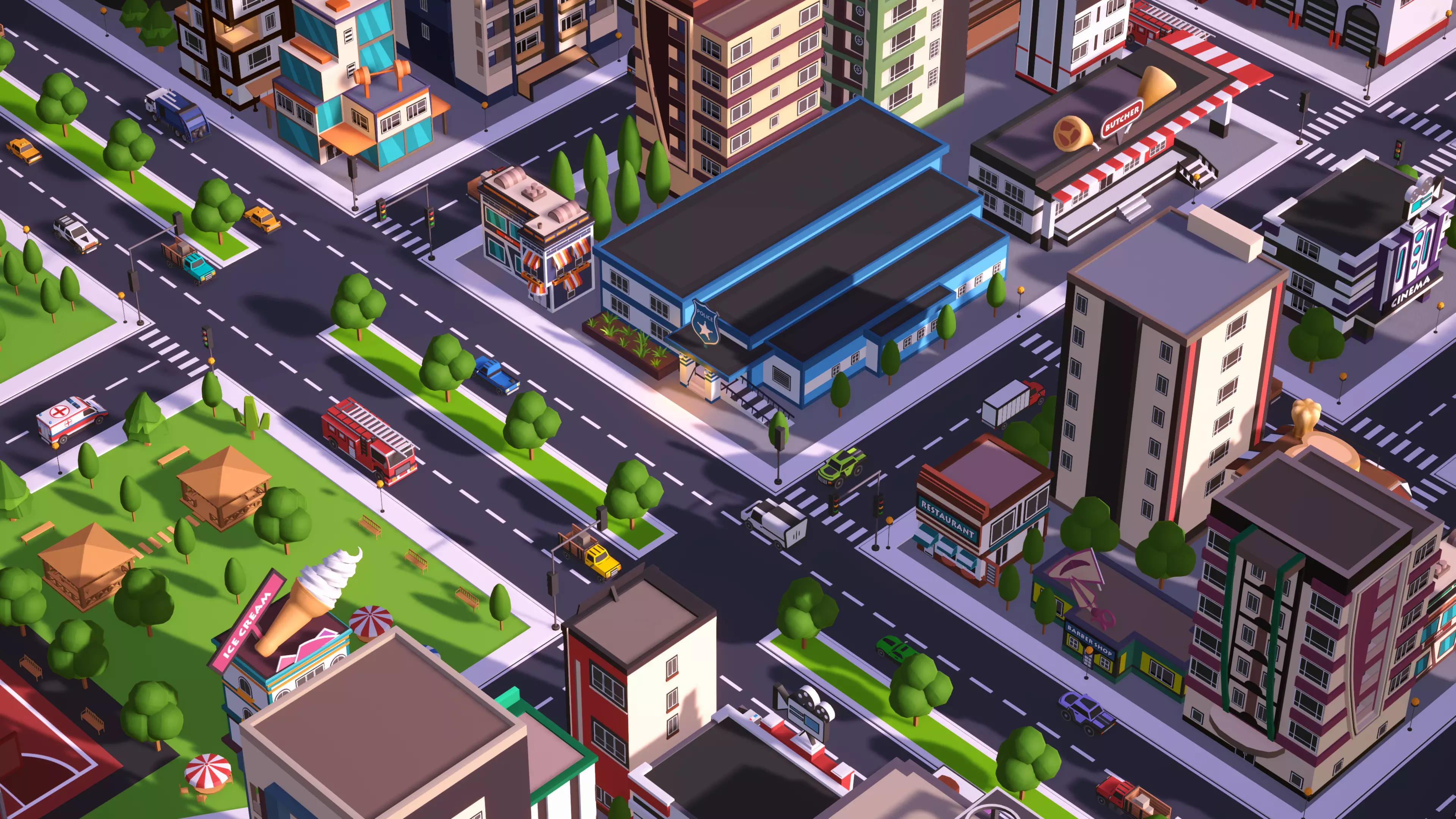 POLYPACK - Low Poly City Pack Low-poly 3D model
