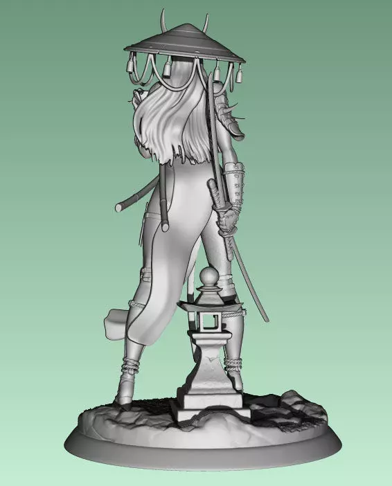 Samurai Girl 3D print model_0