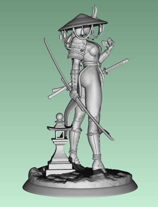 Samurai Girl 3D print model_2
