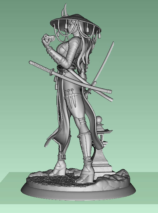 Samurai Girl 3D print model_3