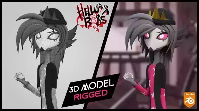 Octavia Goetia from Helluva Boss VRChat Avatar Low-poly 3D model