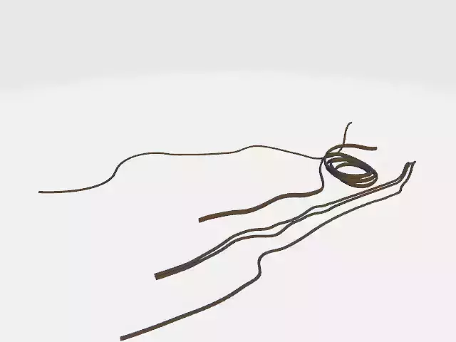 cables piece of string lying