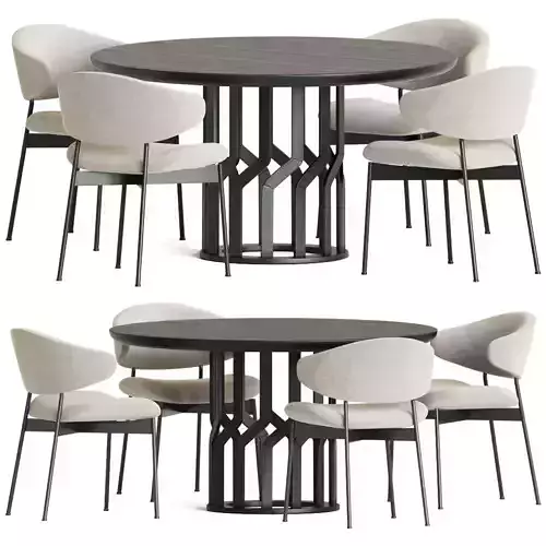Luz Chair Intreccio Table Dining Set 3D model