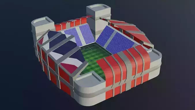 Football Stadium - Thailand Low-poly 3D model