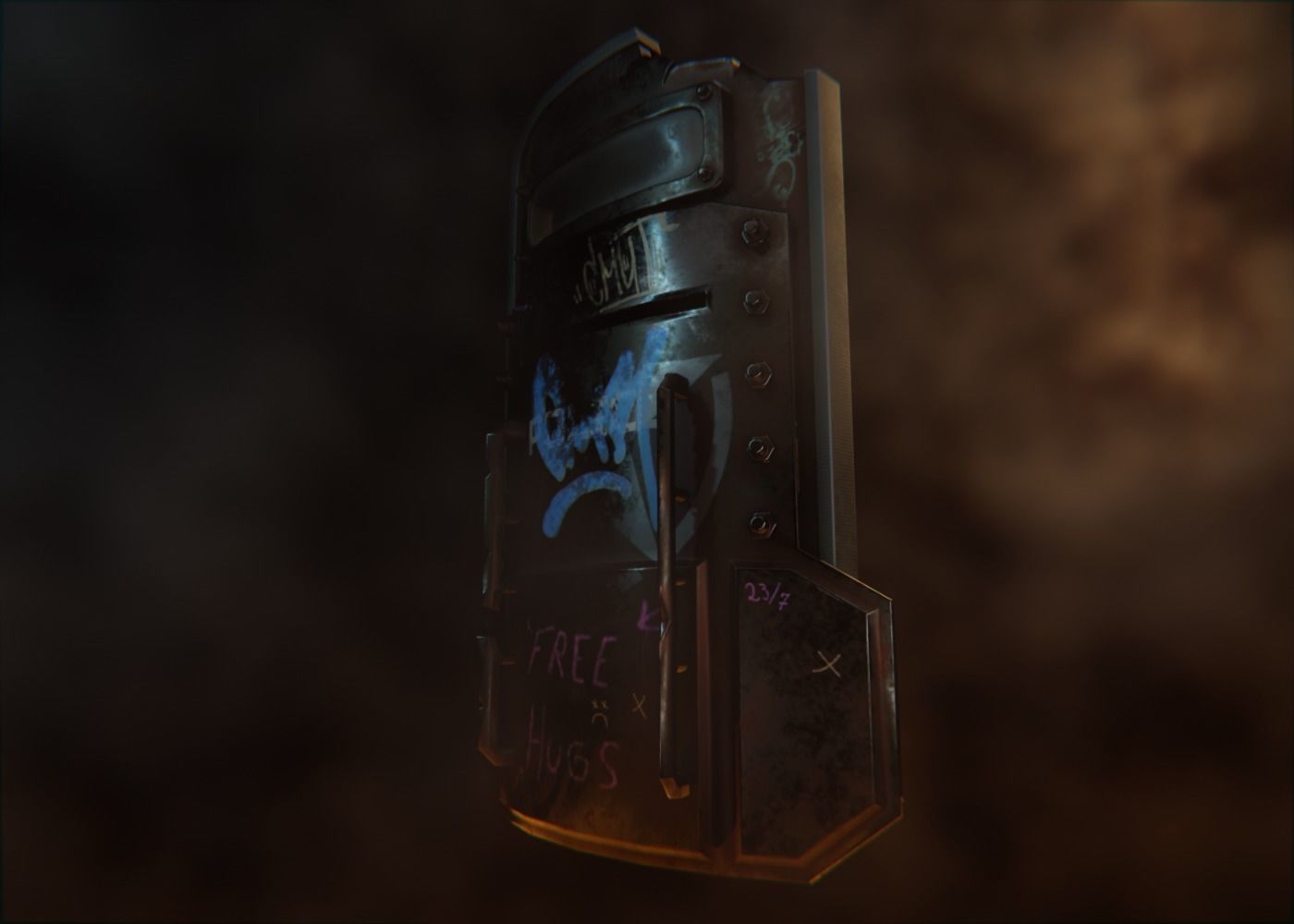 PoliceShield weapon from game dota Low-poly 3D model_1