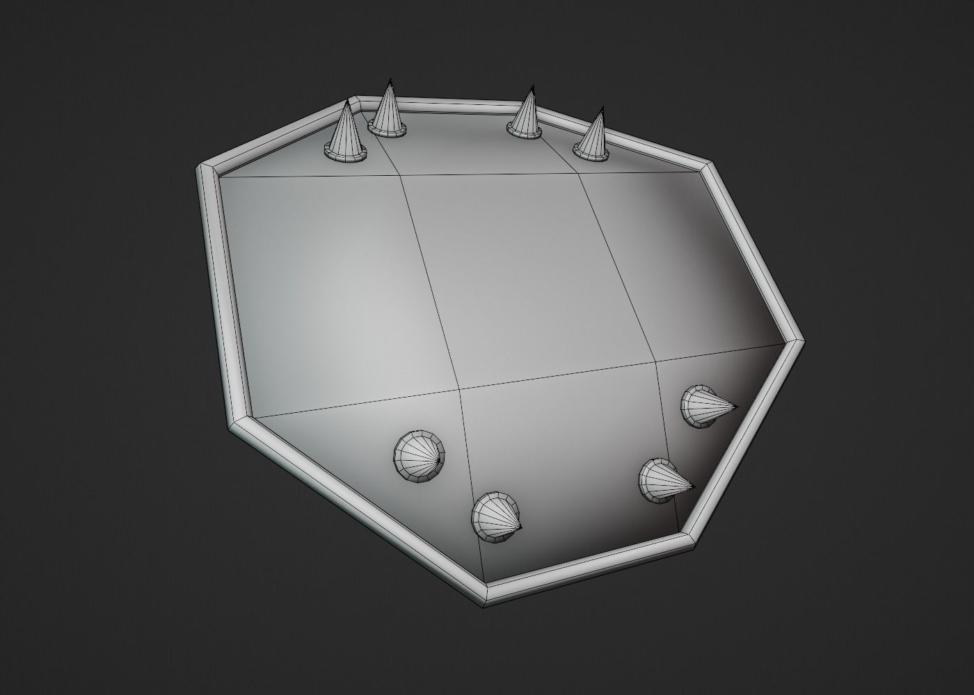 Stop Sign Shield Low-poly 3D model_8