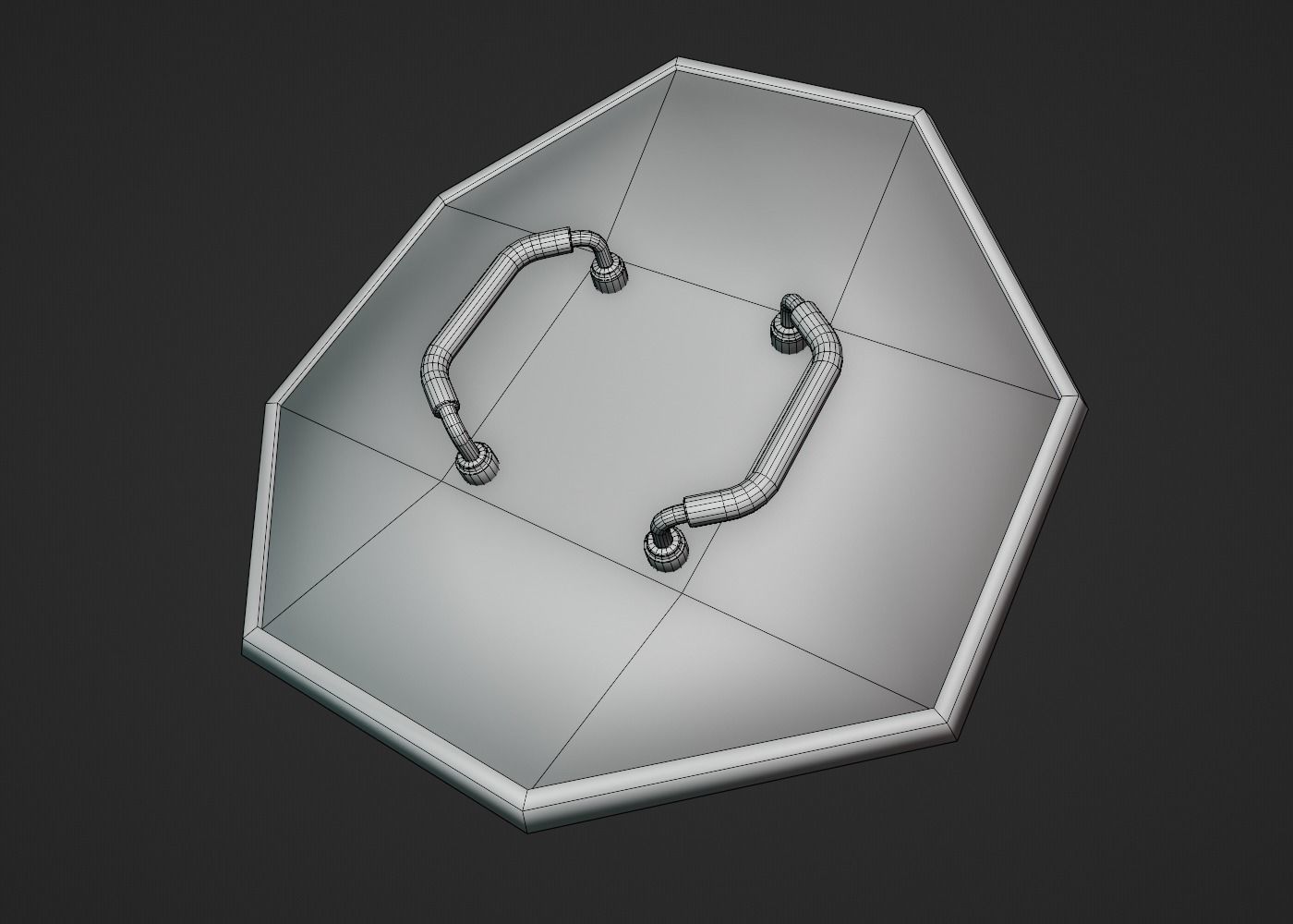 Stop Sign Shield Low-poly 3D model_9