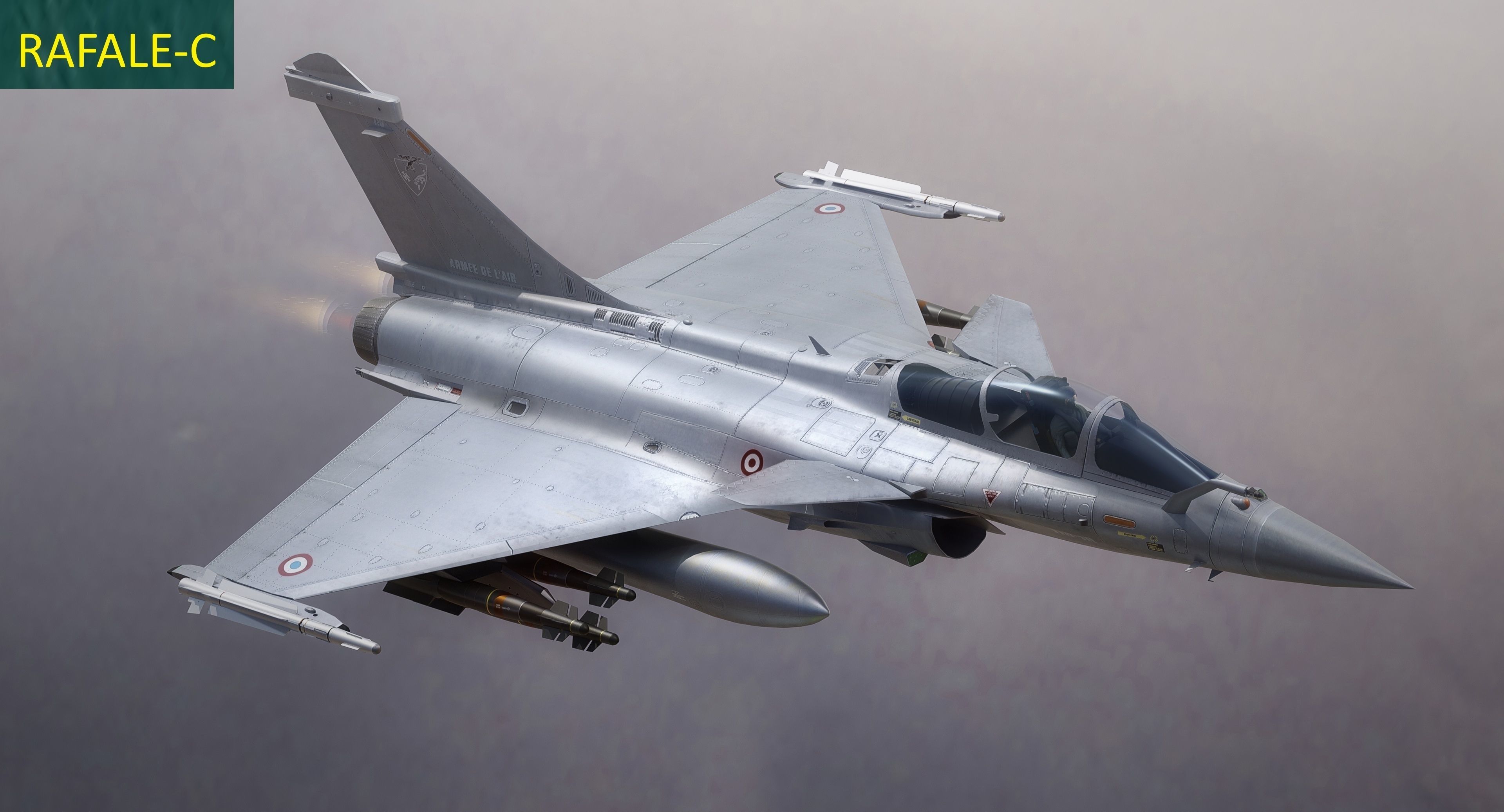 Dassault Rafale Collection - Rigged-High Resolution Cocpit Low-poly 3D model_11