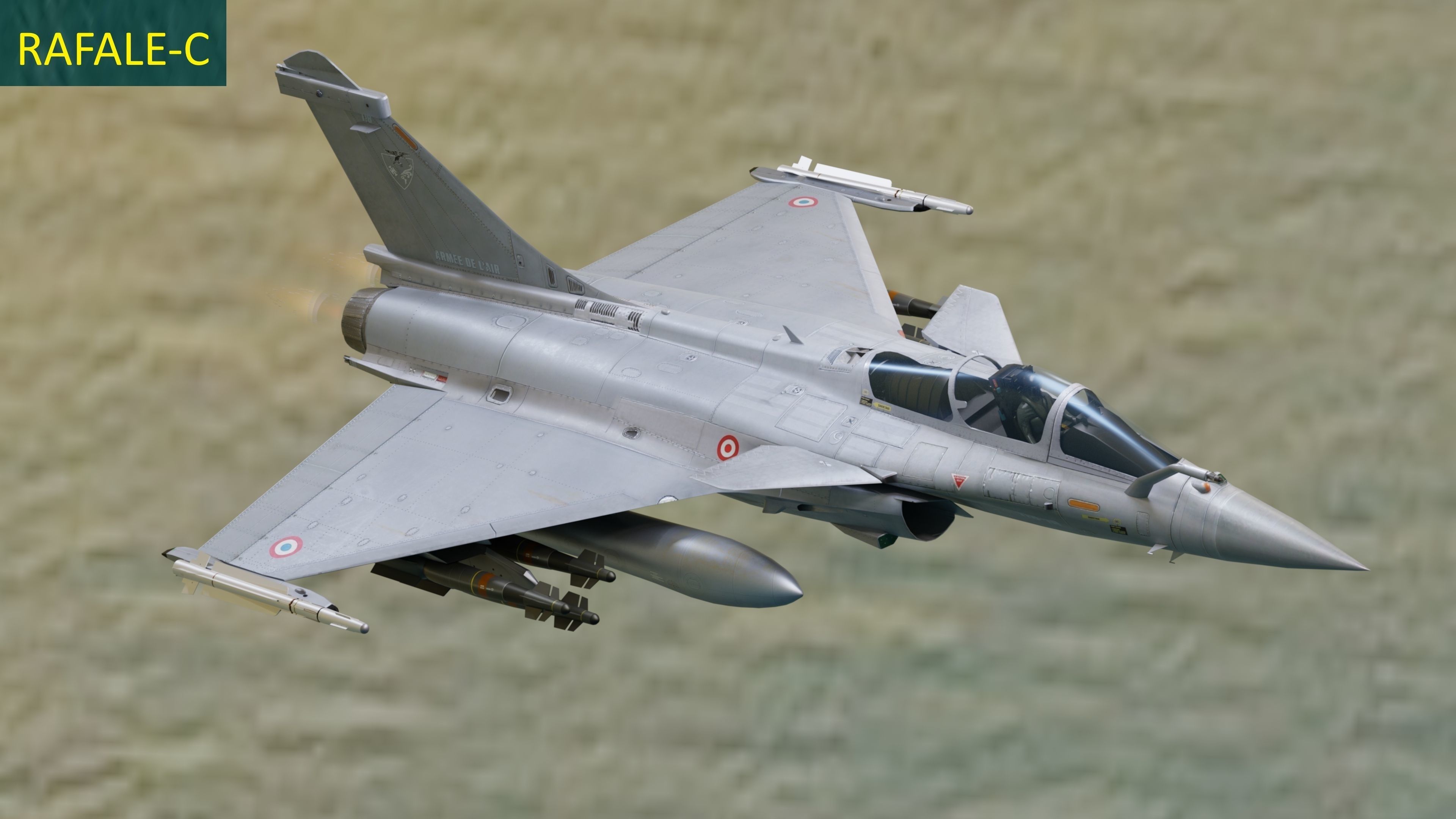 Dassault Rafale Collection - Rigged-High Resolution Cocpit Low-poly 3D model_10