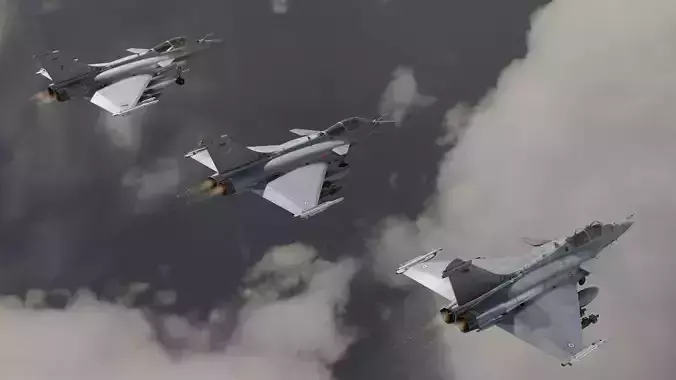 Dassault Rafale Collection - Rigged-High Resolution Cocpit Low-poly 3D model