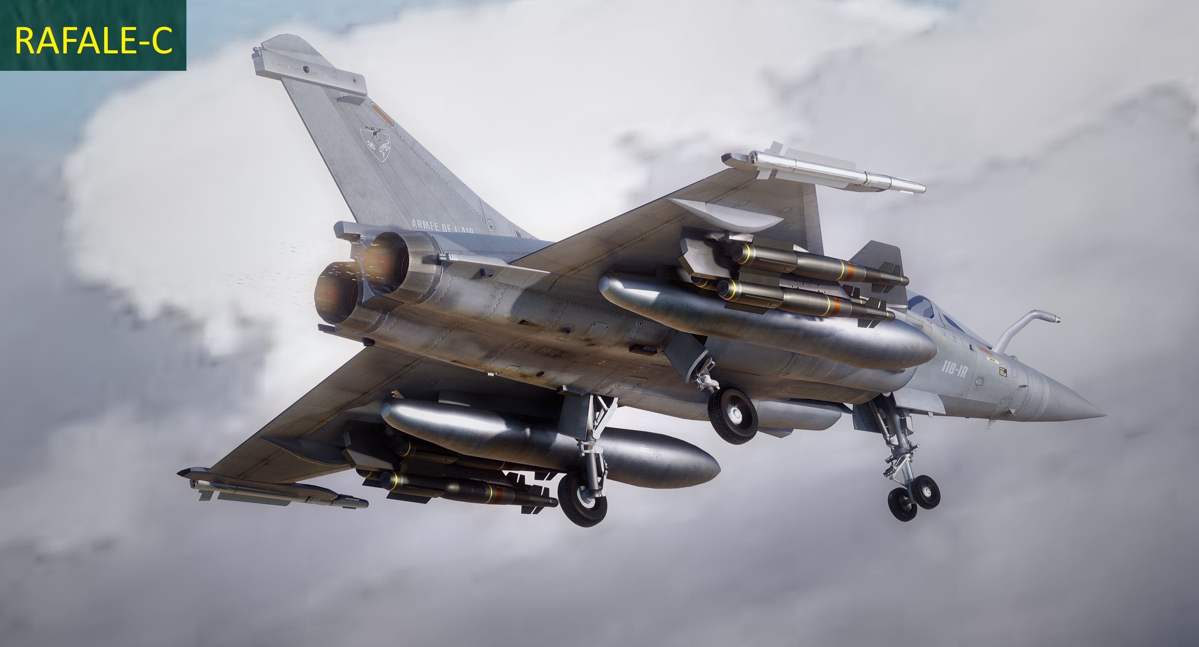 Dassault Rafale Collection - Rigged-High Resolution Cocpit Low-poly 3D model_19