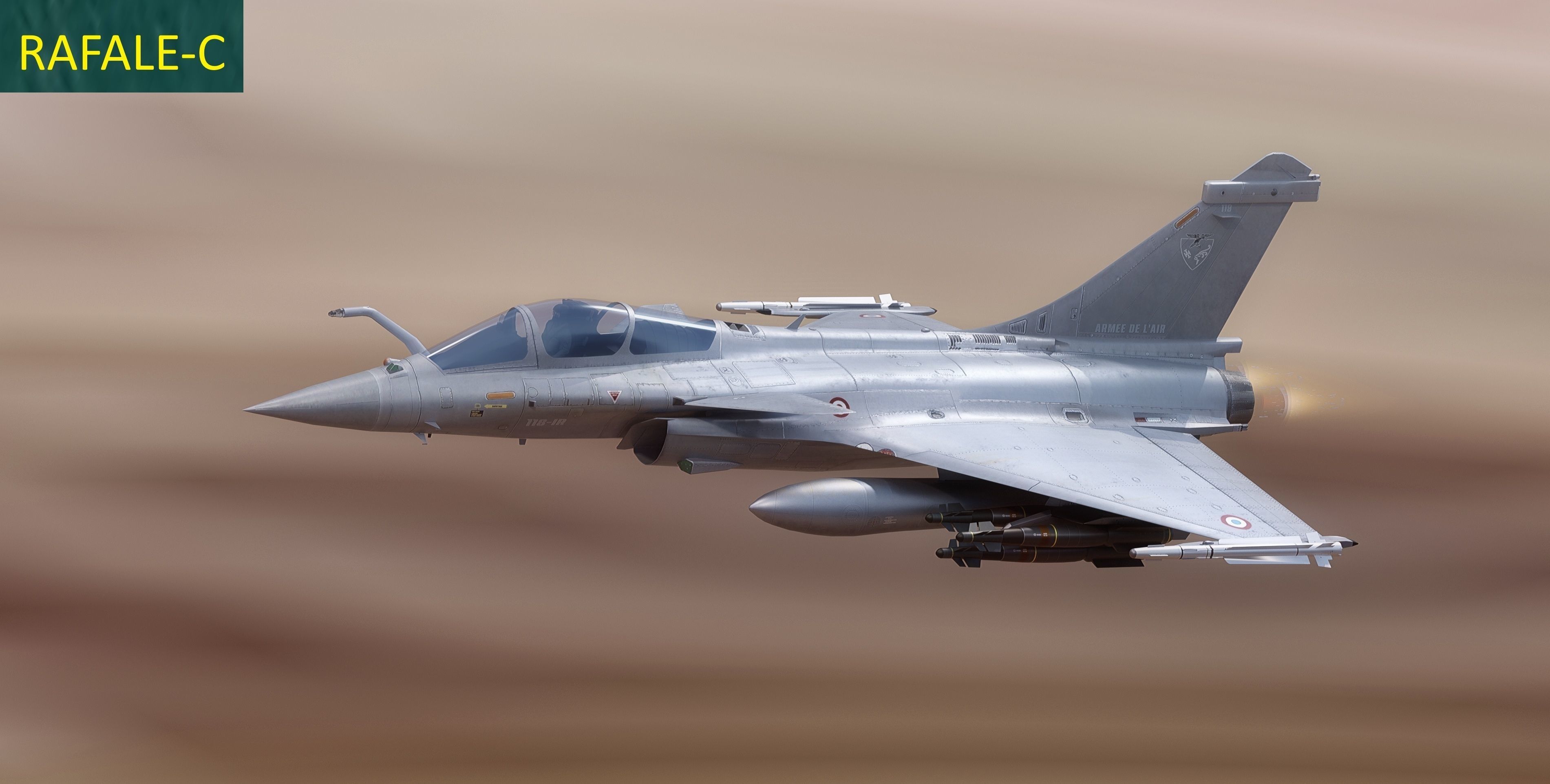 Dassault Rafale Collection - Rigged-High Resolution Cocpit Low-poly 3D model_18