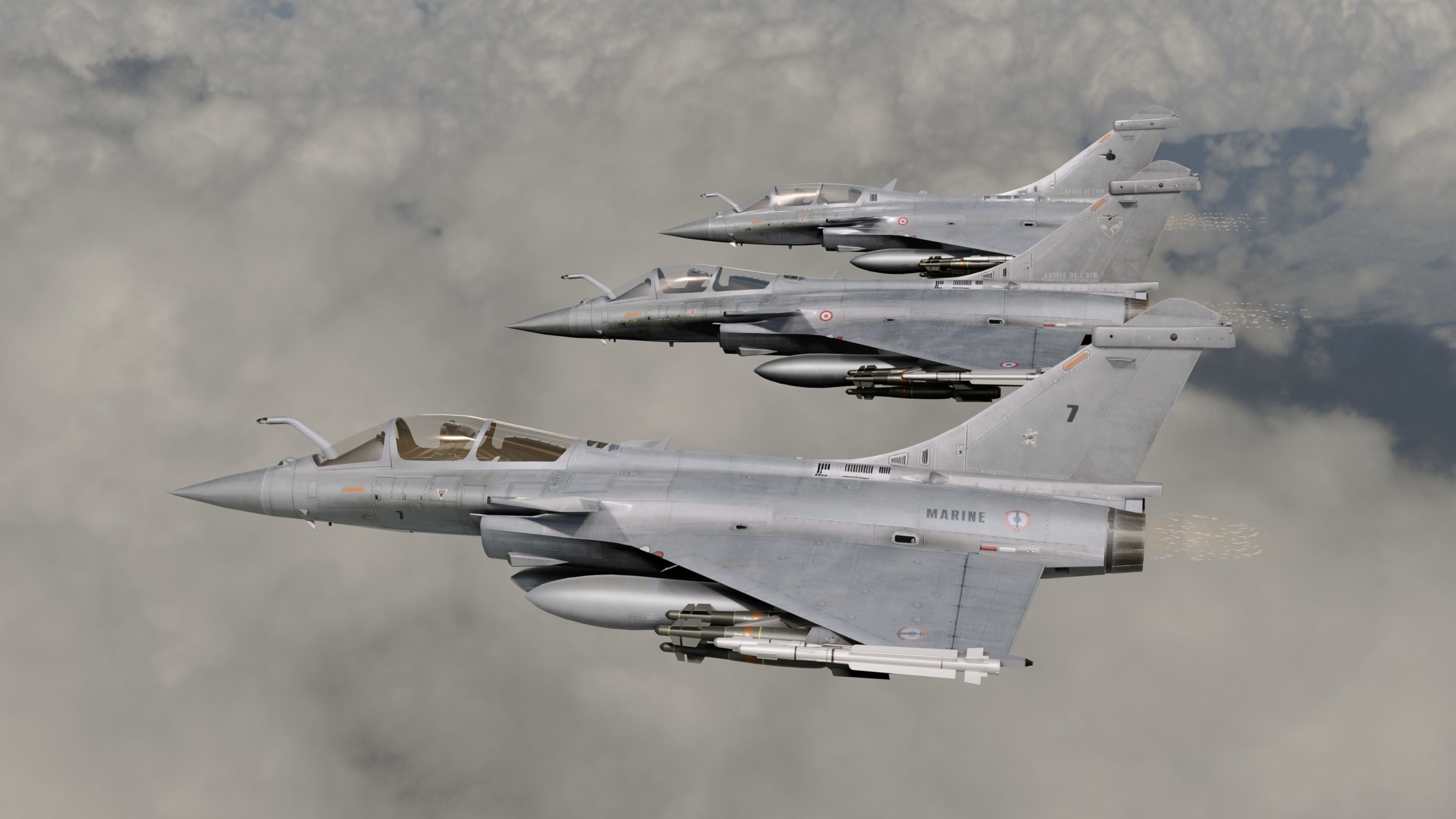 Dassault Rafale Collection - Rigged-High Resolution Cocpit Low-poly 3D model_4