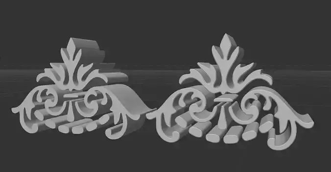 STL MODEL 3 PATTERN MODEL two ornate ornaments