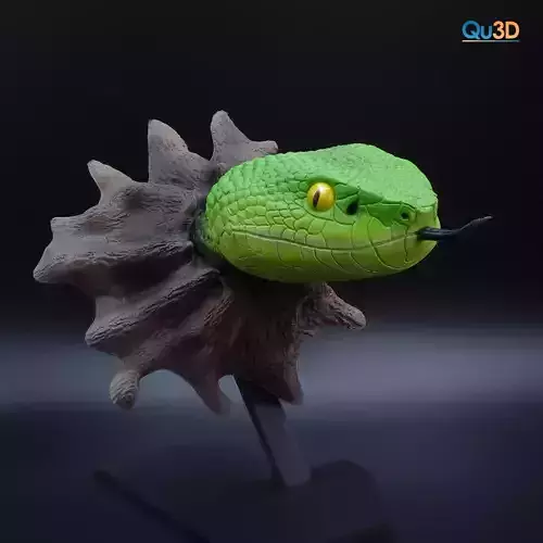 Trimerusurus albolabris Tree Trunk STL 3D Print Model Tongue