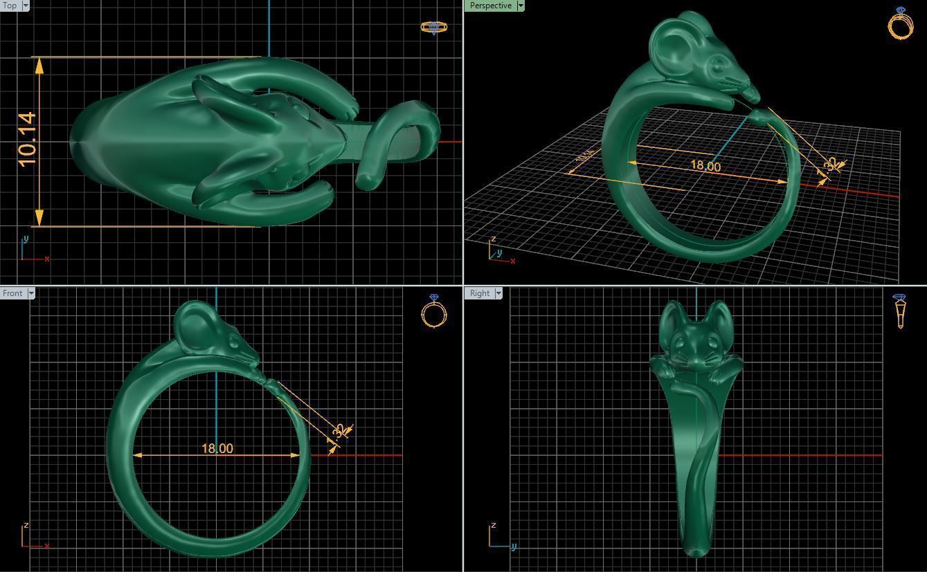 Little Mouse Ring 3D model_9