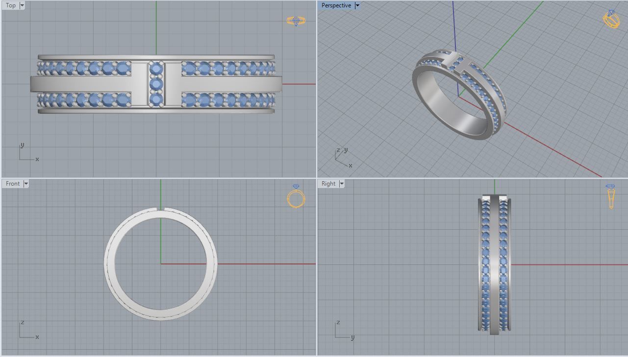 Tiffany T Ring 3D print model_5