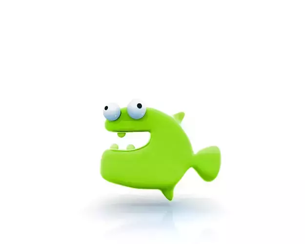 Fish cute Low-poly 3D model