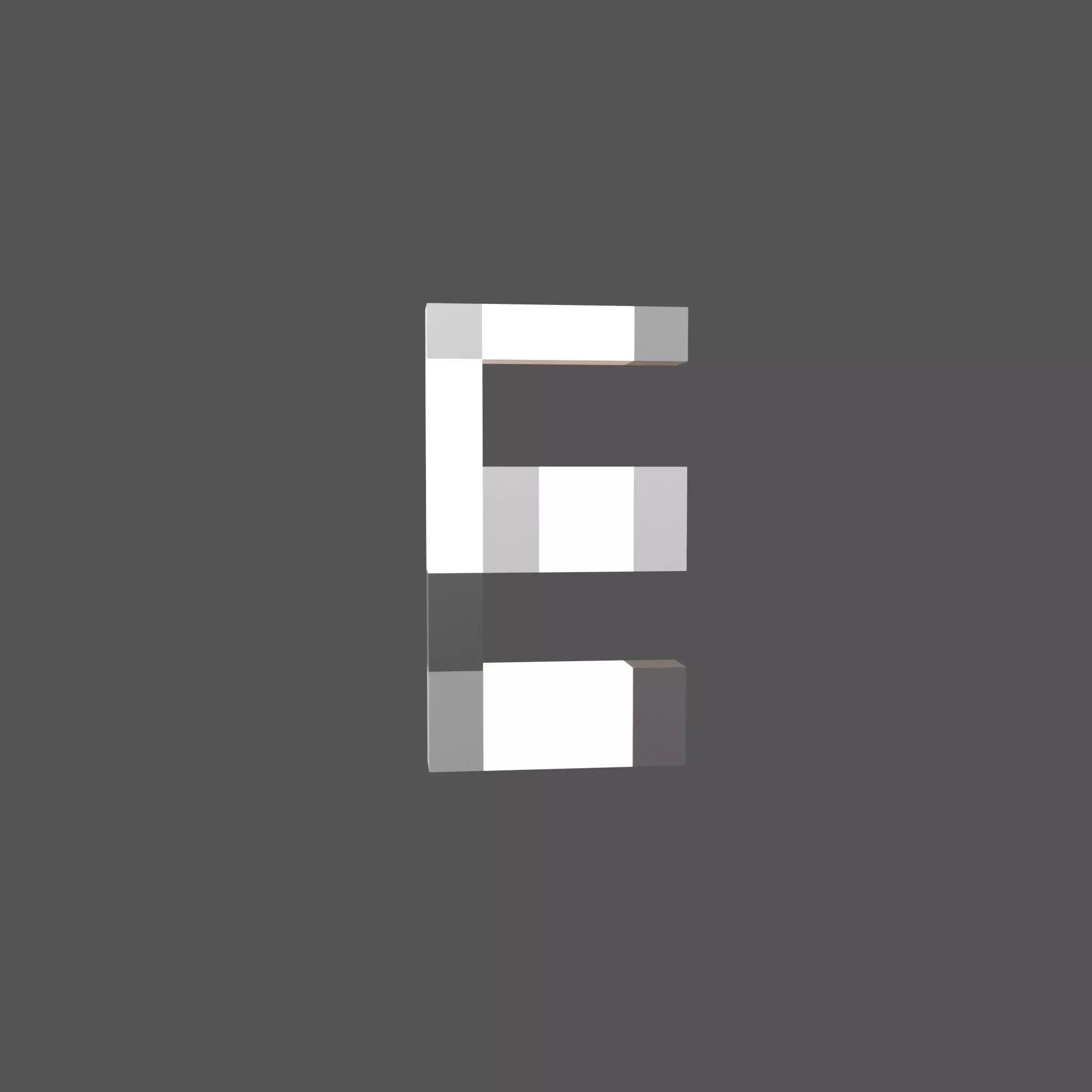 Pixel Font E v1 002 Low-poly 3D model_0