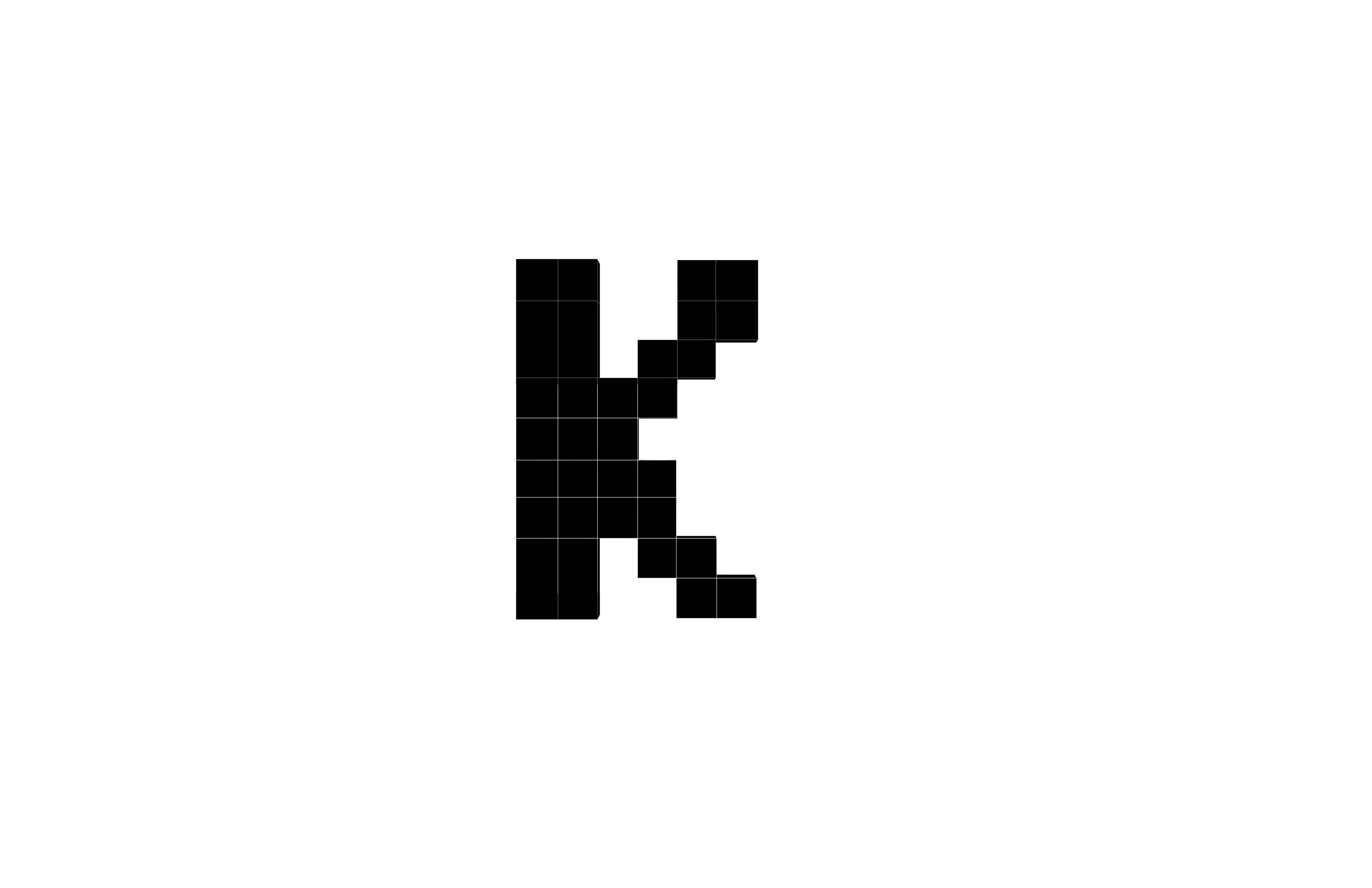 Pixel Font K v1 002 Low-poly 3D model_11