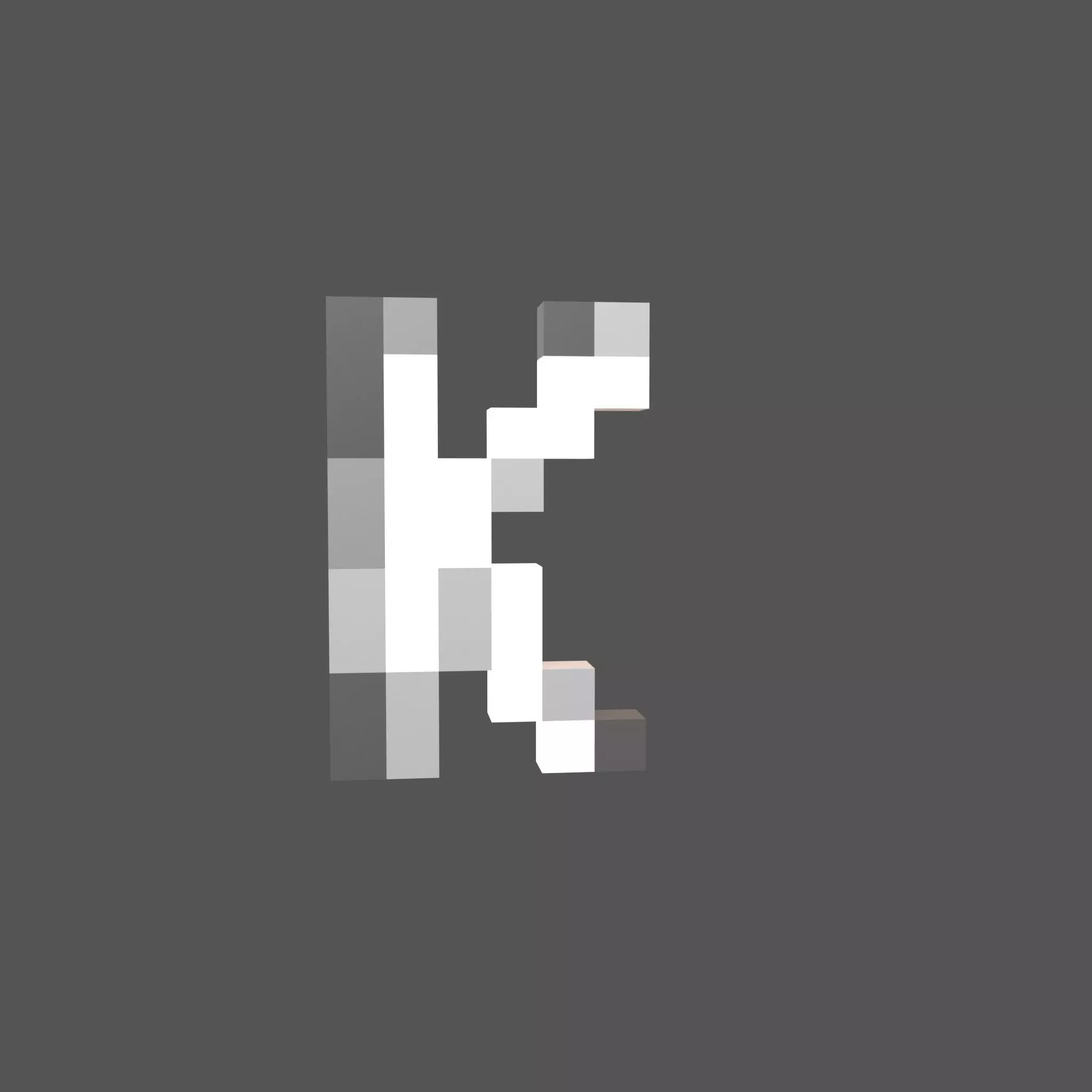 Pixel Font K v1 002 Low-poly 3D model_0