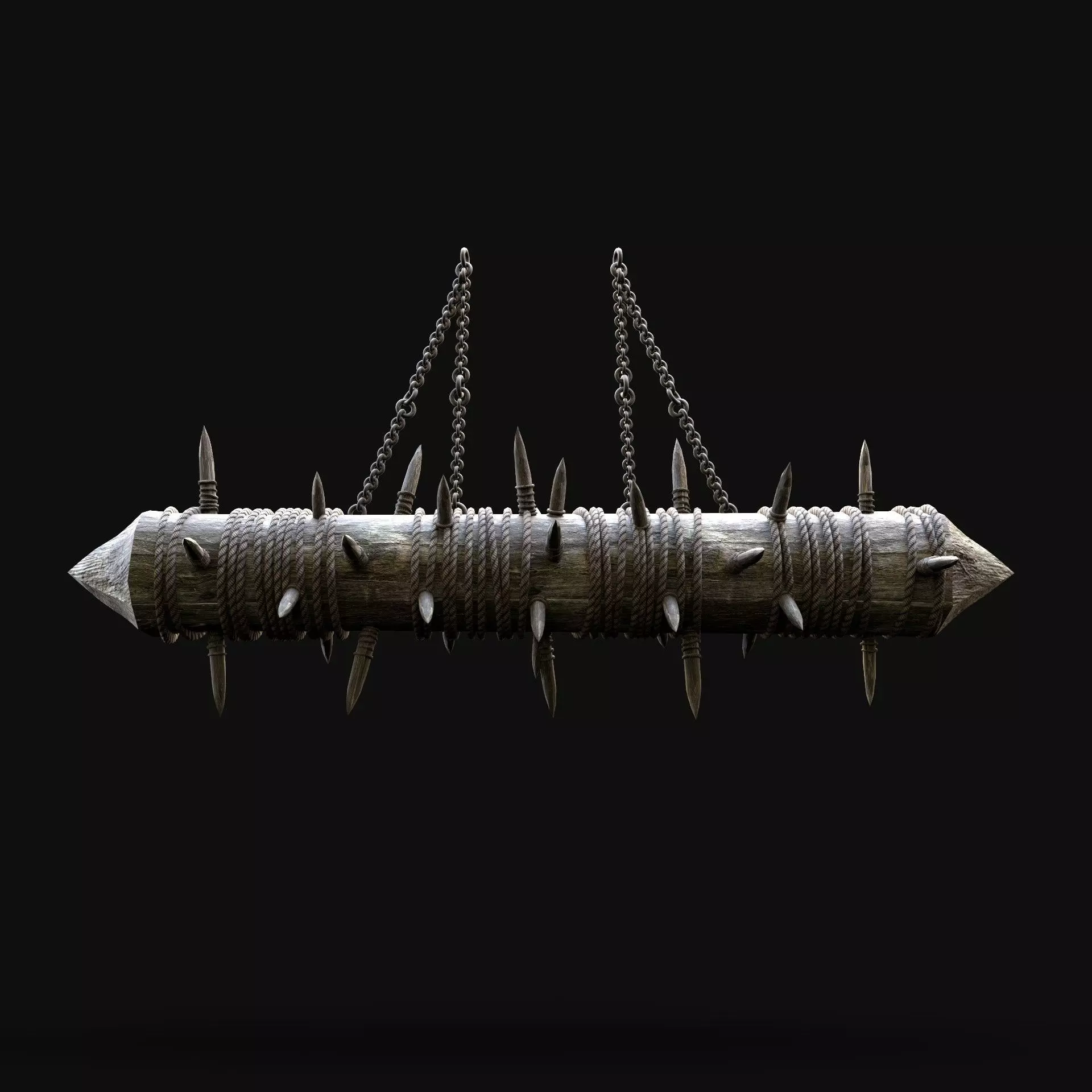 JAGGED LOG PITFALL BOOBY TRAP HUNTER DEADFALL Low-poly 3D model_0