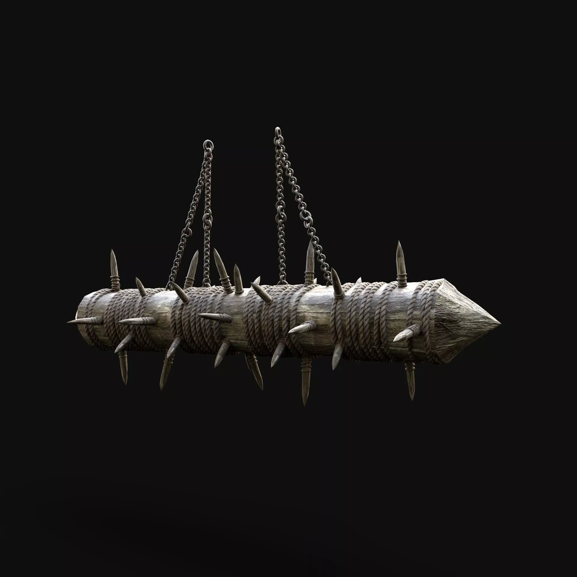 JAGGED LOG PITFALL BOOBY TRAP HUNTER DEADFALL Low-poly 3D model