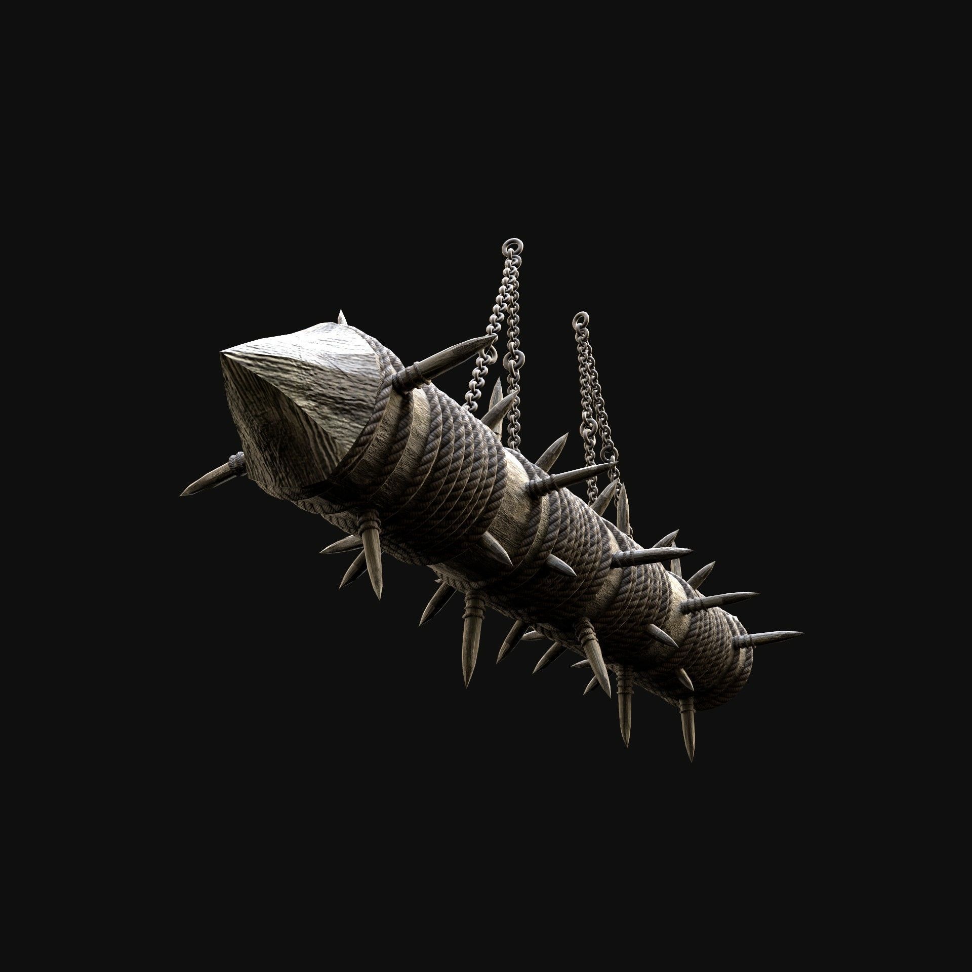 JAGGED LOG PITFALL BOOBY TRAP HUNTER DEADFALL Low-poly 3D model_4