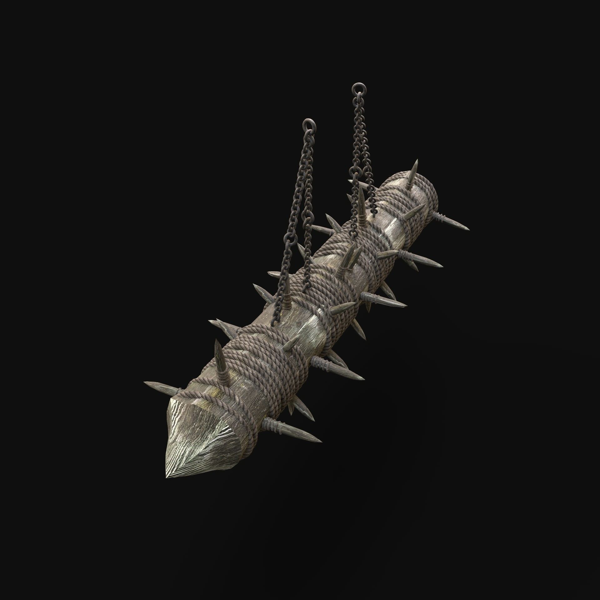 JAGGED LOG PITFALL BOOBY TRAP HUNTER DEADFALL Low-poly 3D model_3