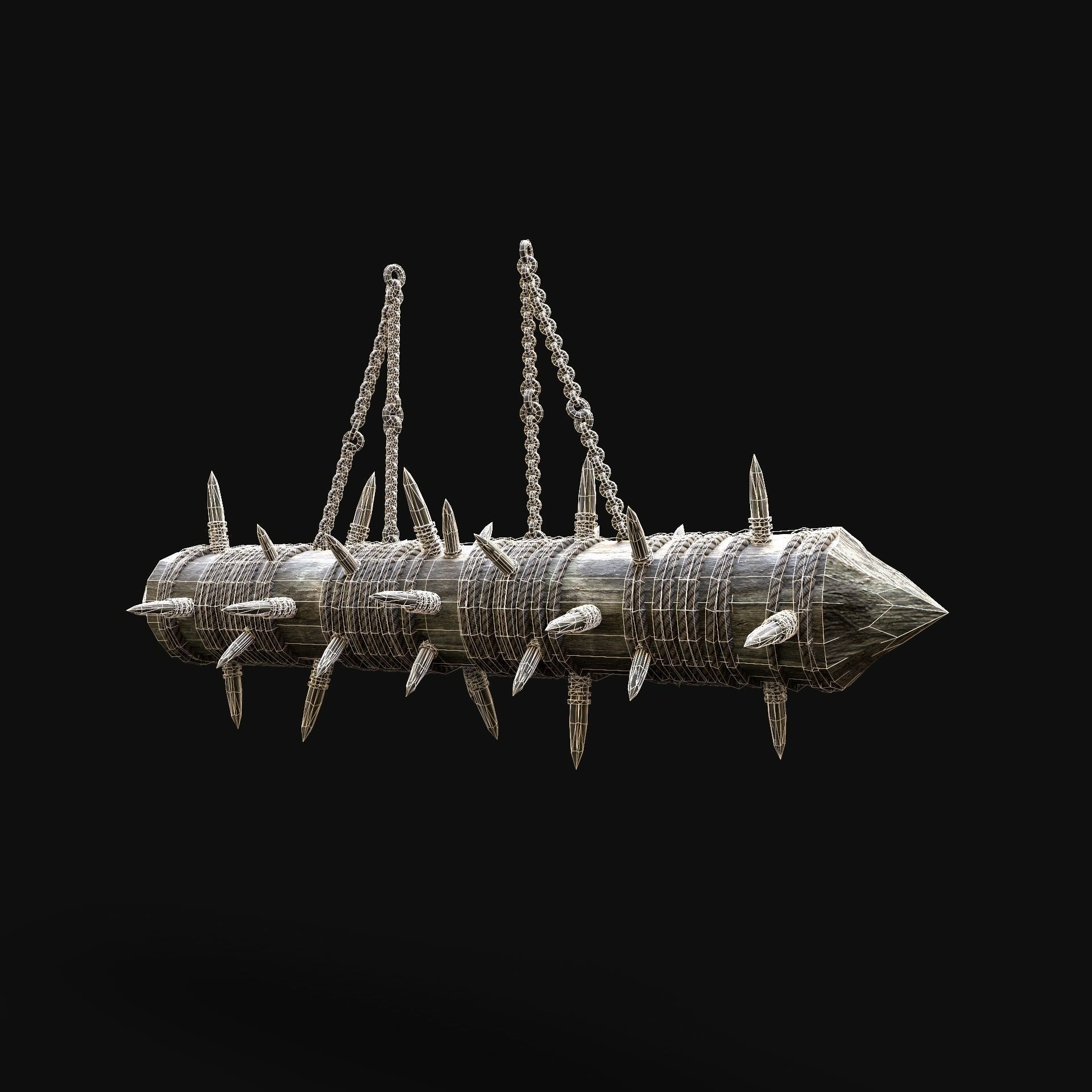 JAGGED LOG PITFALL BOOBY TRAP HUNTER DEADFALL Low-poly 3D model_5