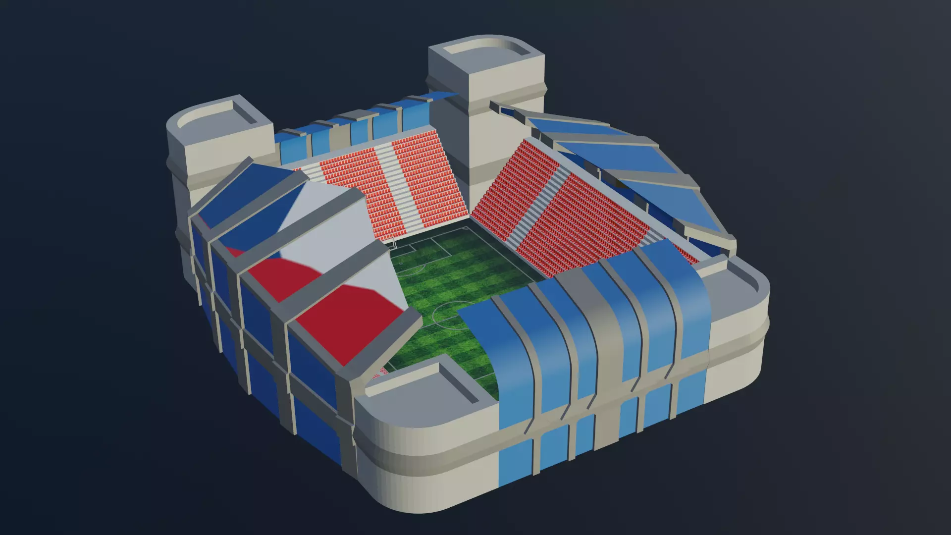 Football Stadium - Czechia Low-poly 3D model