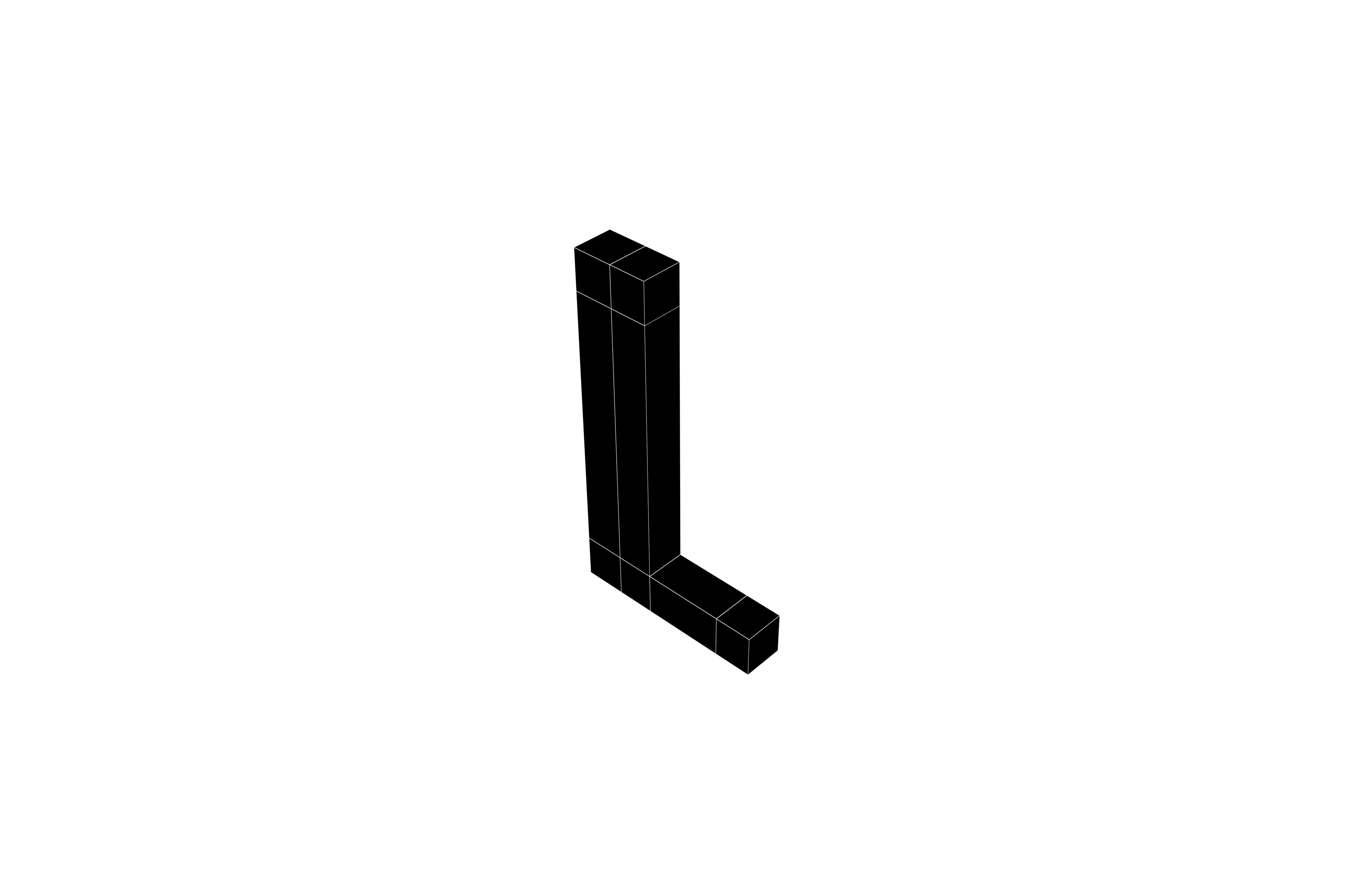 Pixel Font L v1 002 Low-poly 3D model_6