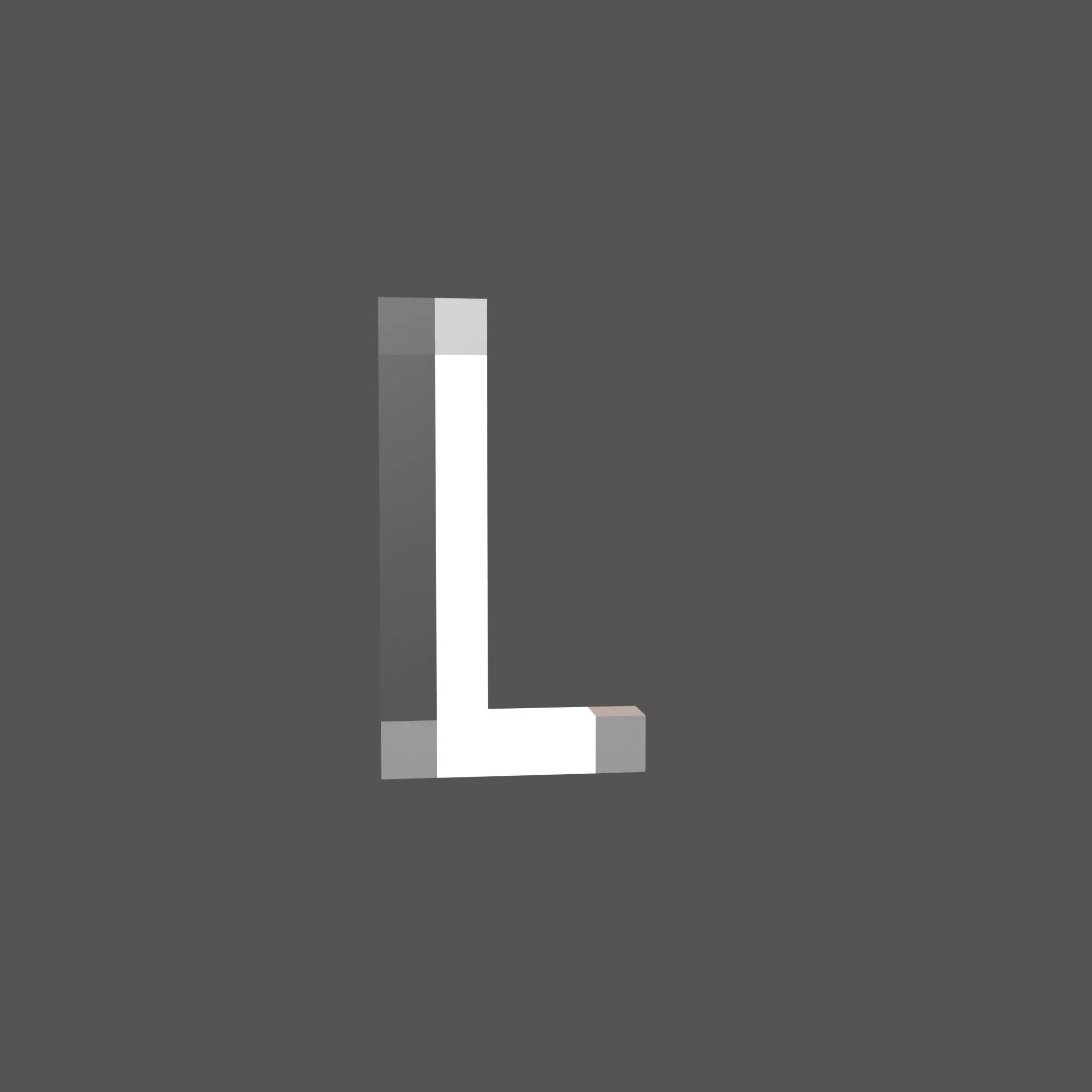 Pixel Font L v1 002 Low-poly 3D model_0